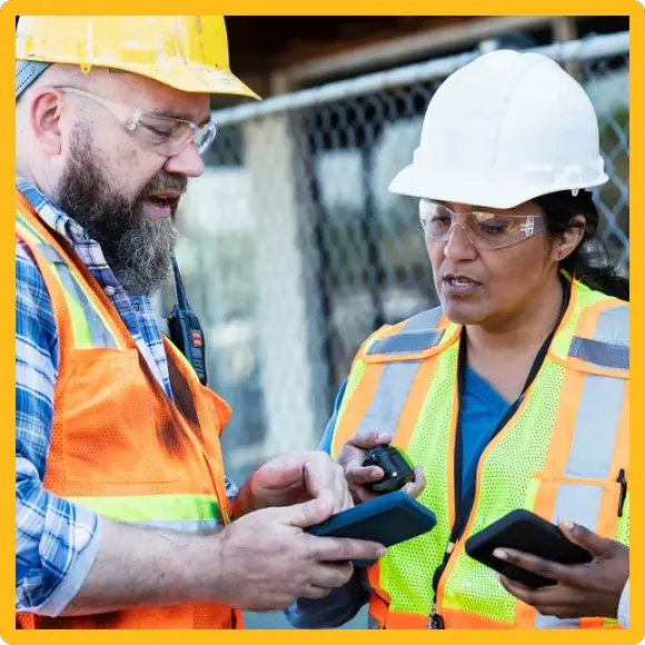 photo montage of various field service industries